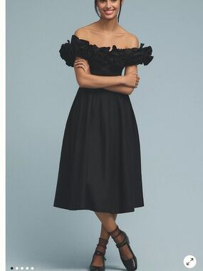 Maeve The Corina Ruffled Off-Shoulder Midi Dress